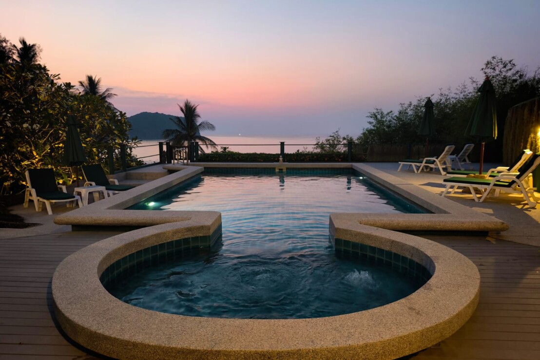 Swimming Pool At Dusk