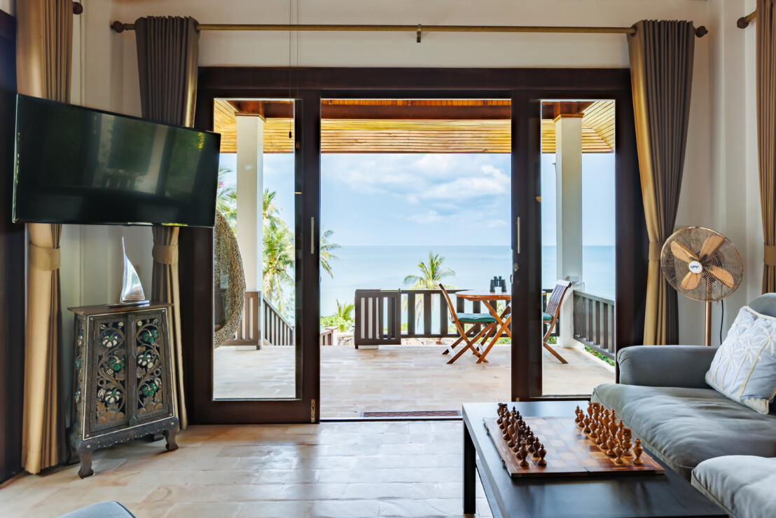 Villa 2 View To Terrace And Ocean.